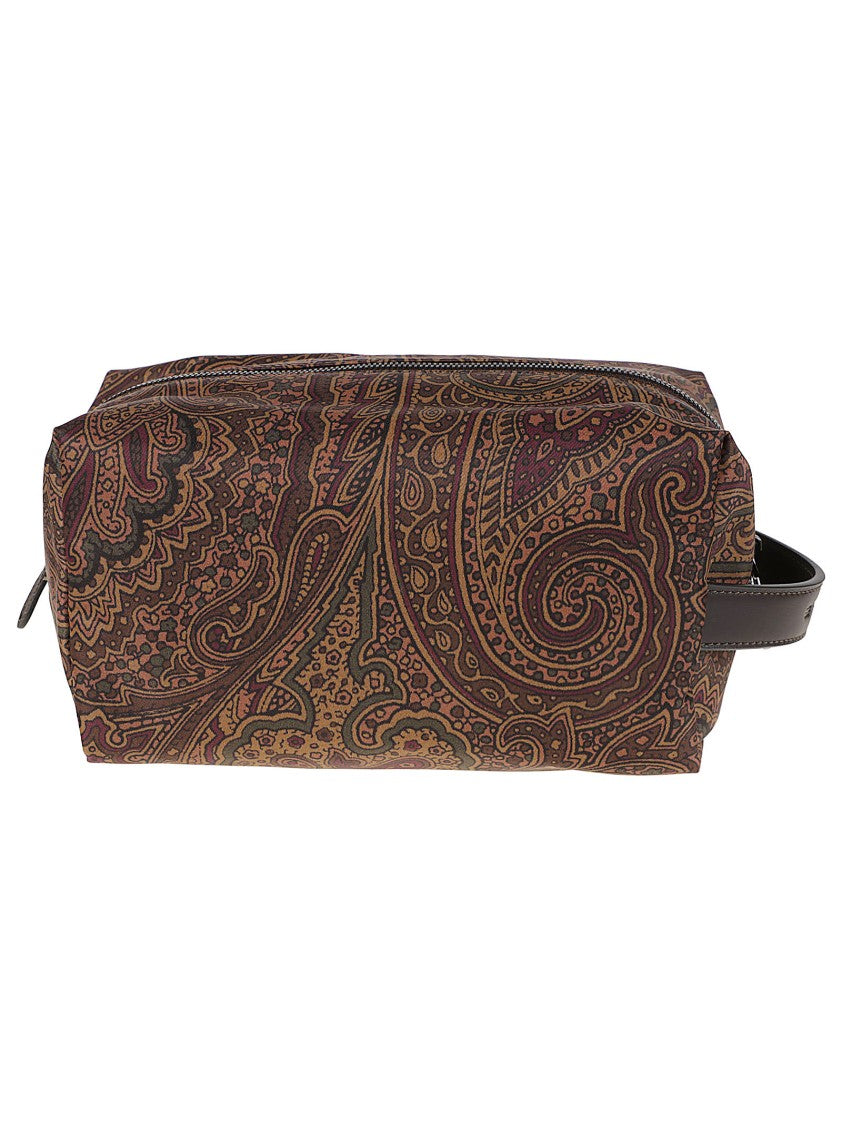 Etro Medium Pouch Print Arnica Paisley Polyamide Pouch