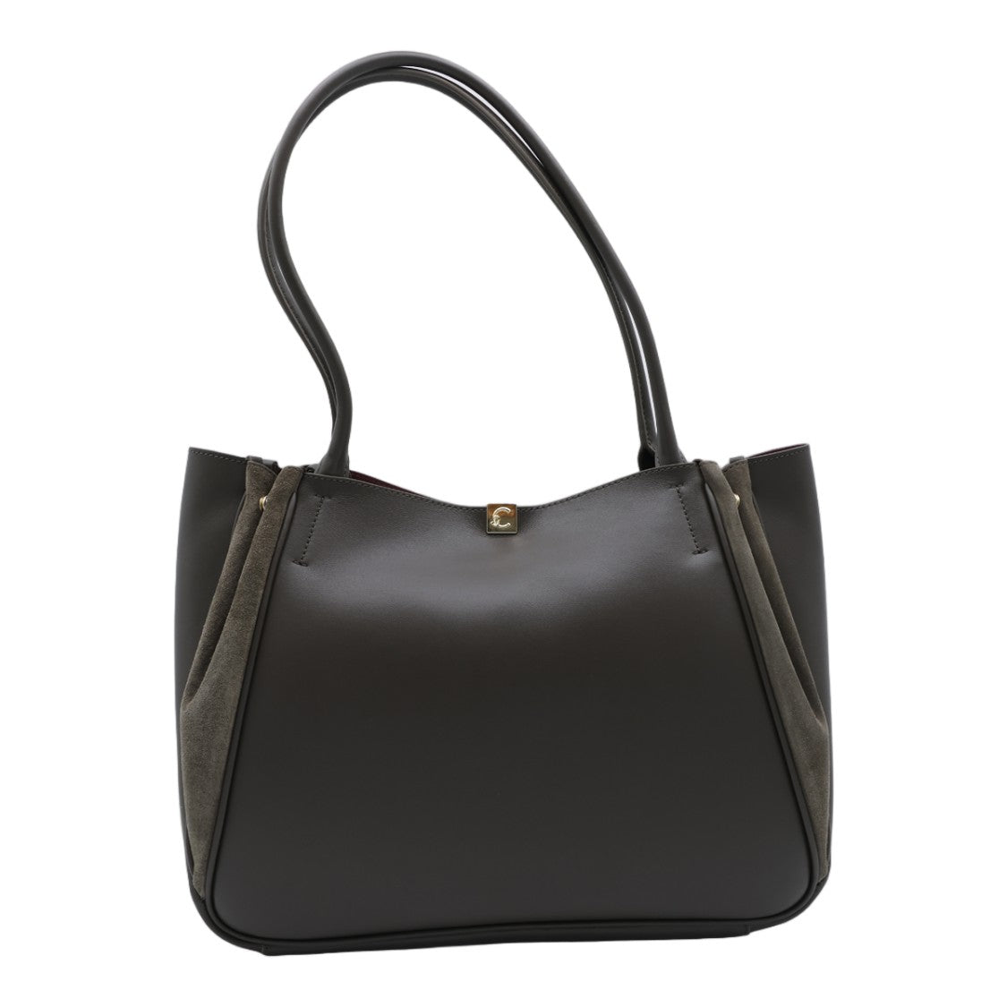 Coccinelle Structured Handbag With Textured Side Panels