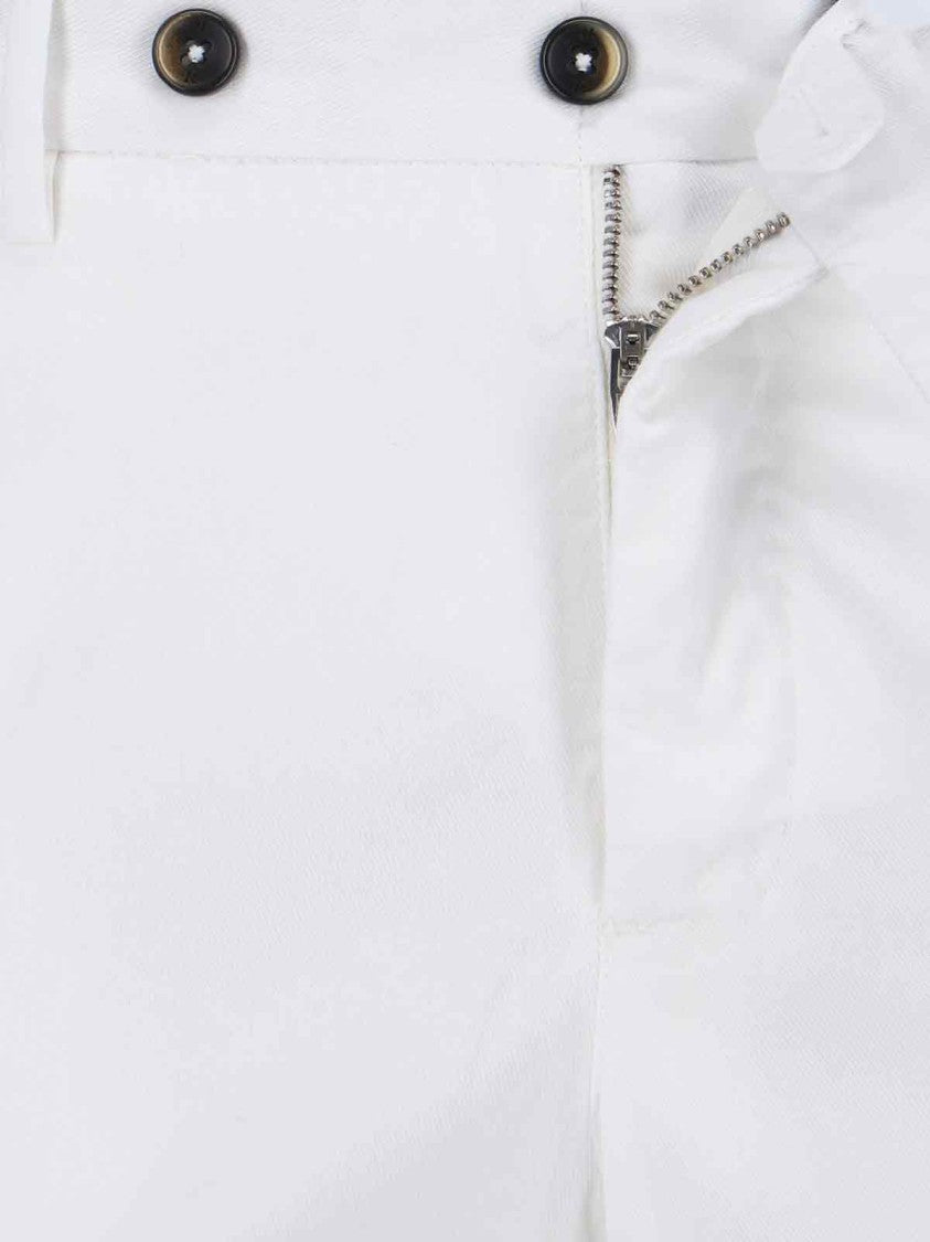 Pt Torino Lyocell/Cotton Straight Trousers – White