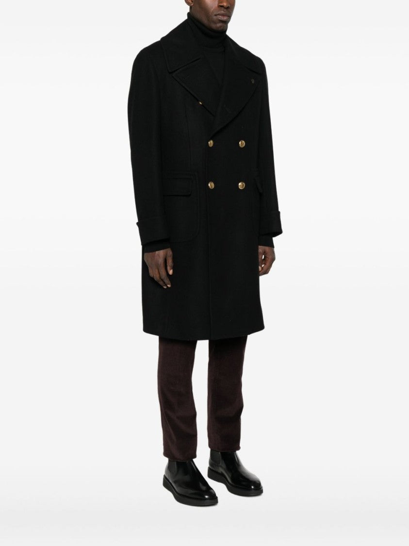 Gabriele Pasini Double-Breasted Black Peacoat