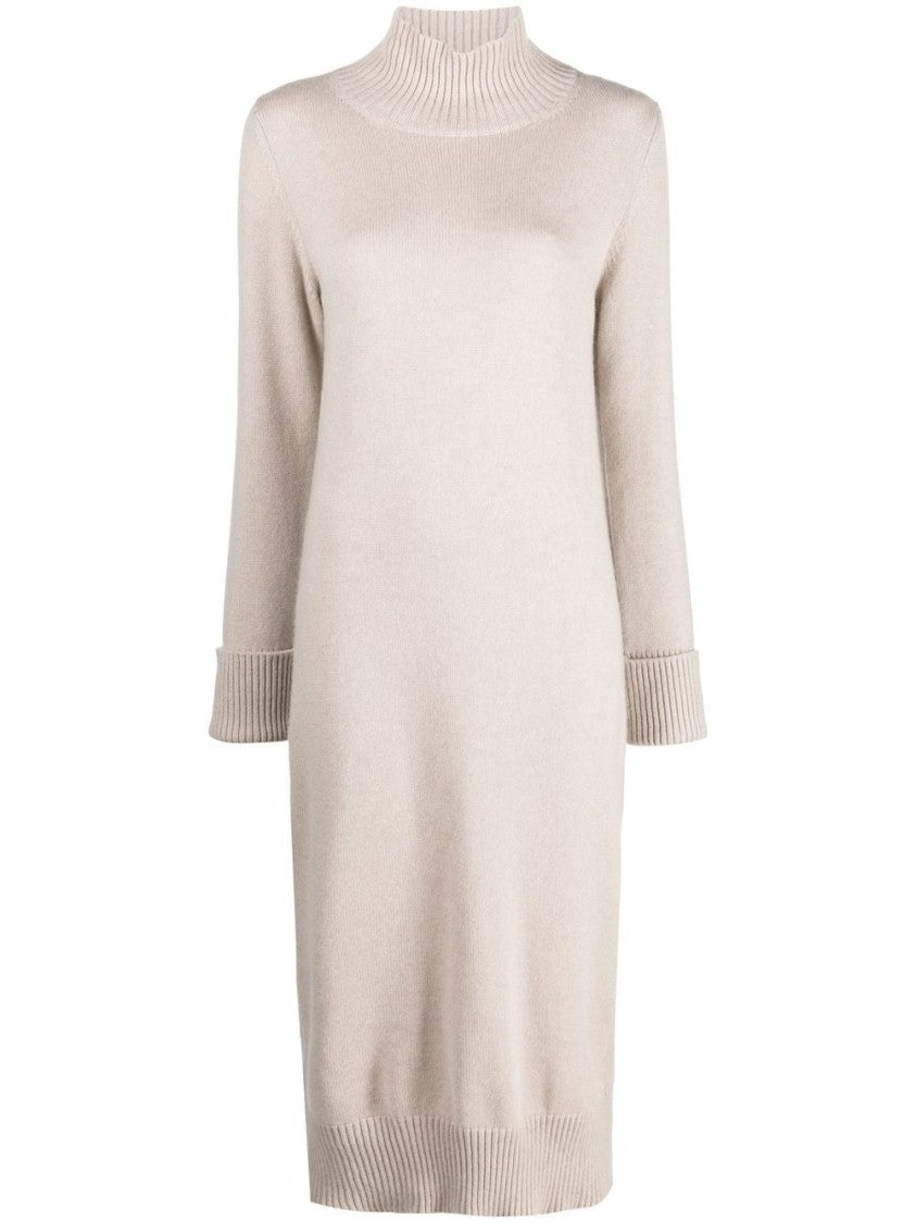 Eleventy Ribbed Knitwear Dress In Cashmere With Elegant Silhouette