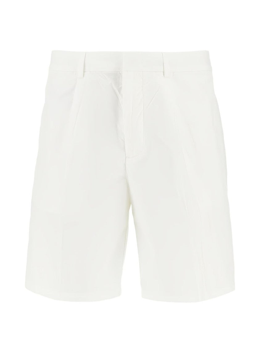 Emporio Armani Whipped Cream Cotton Pleated Shorts