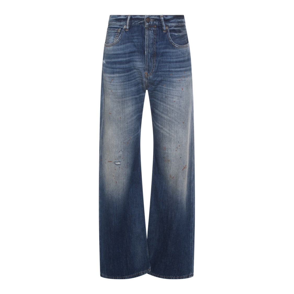 Acne Studios High-Waisted Wide-Leg Jeans With Vintage Wash And Distressing