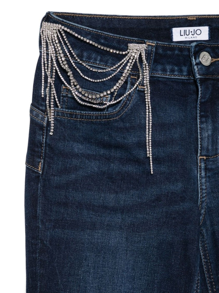 Liu Jo Slim Fit Cropped Dark Blue Denim Jeans