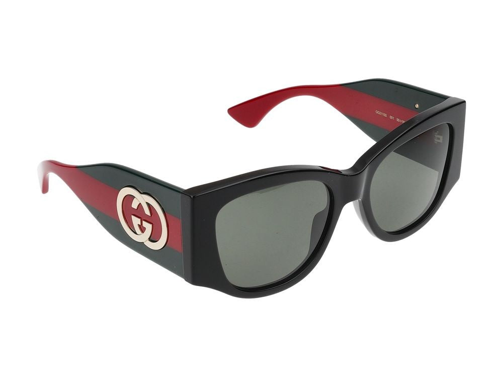 Gucci Black Green Accents Sunglasses