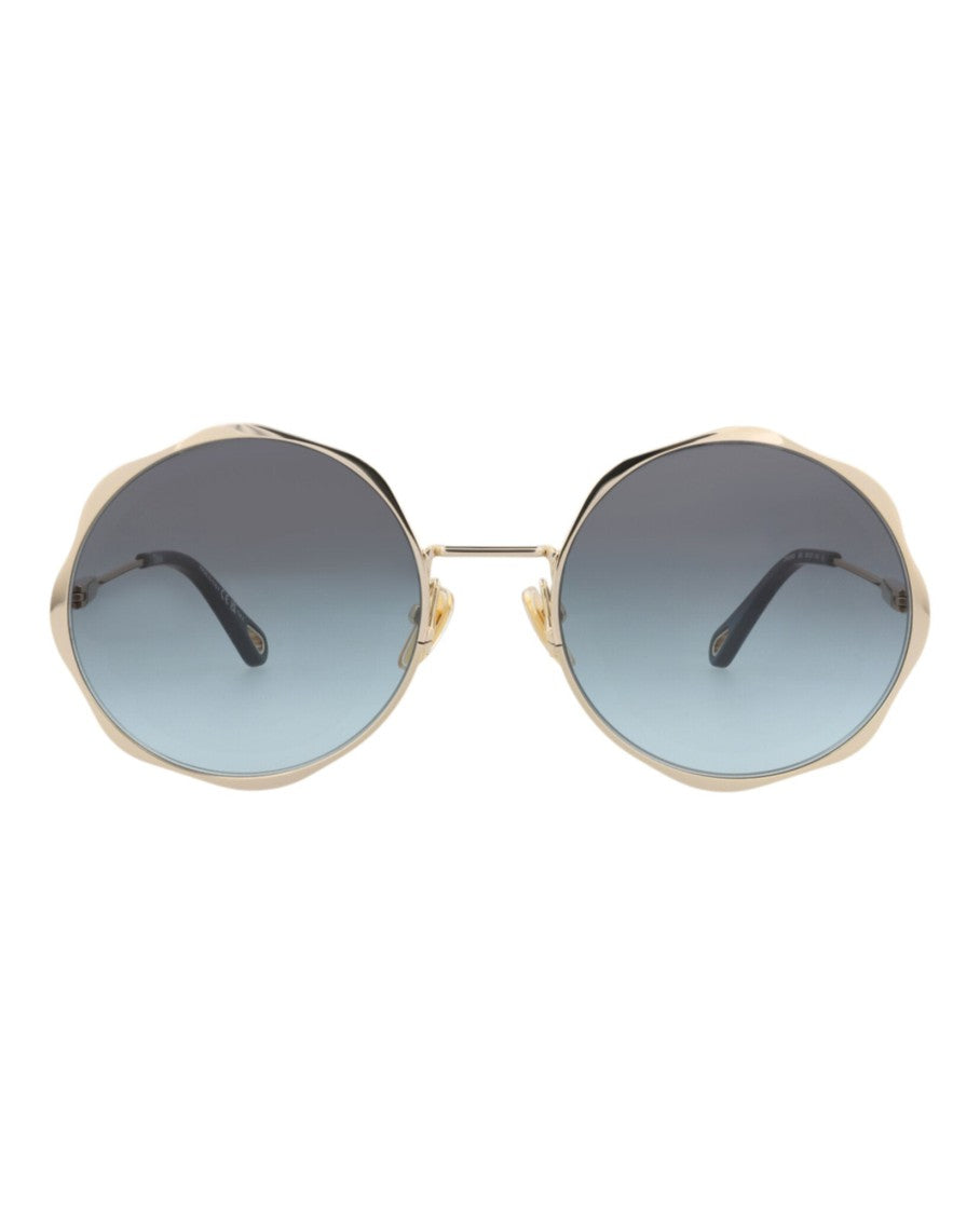 Chloé Round-Frame Metal Sunglasses