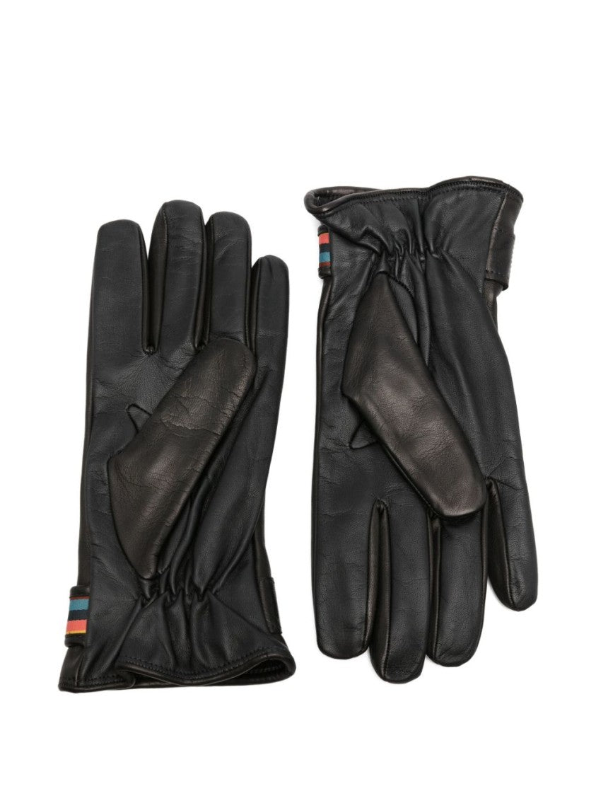 Paul Smith Sophisticated Wool Gloves With Multicolor Stripe Detail