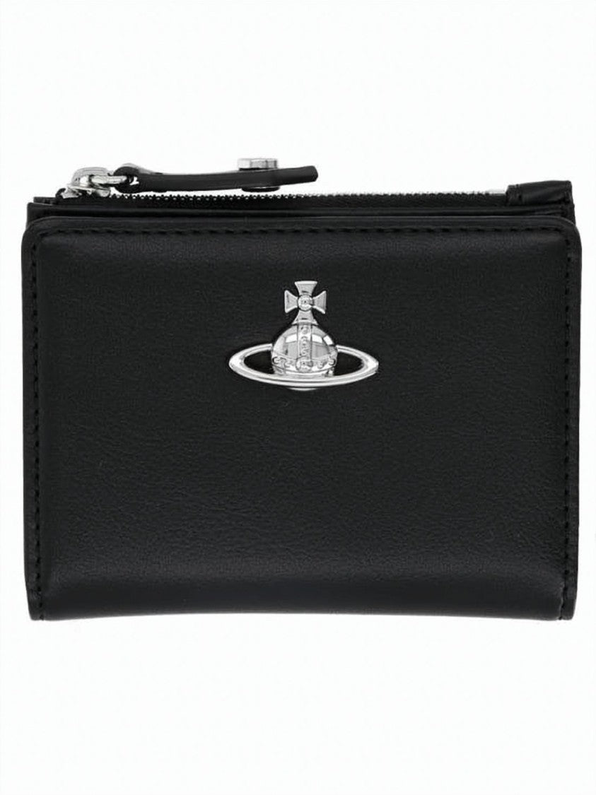 Vivienne Westwood Textured Black Zip-Around Cardholder