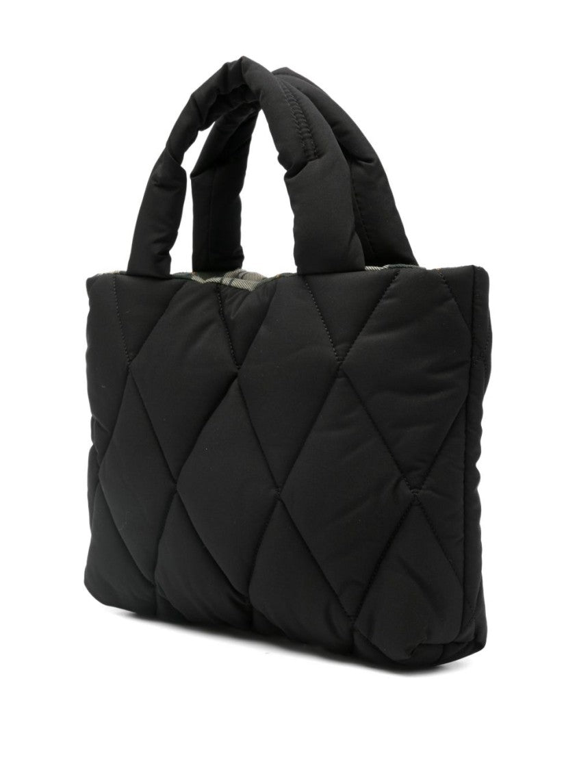 Barbour Quilted Black Handbag With Detachable Shoulder Strap