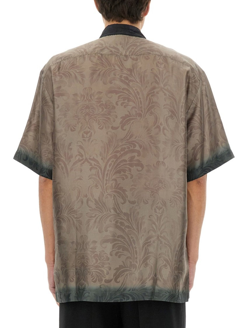 Dries Van Noten Classic Button-Down Silk Shirt With Pointed Collar
