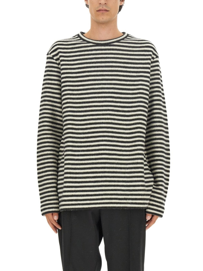 Jil Sander Boxy Fit Striped Wool Shirt