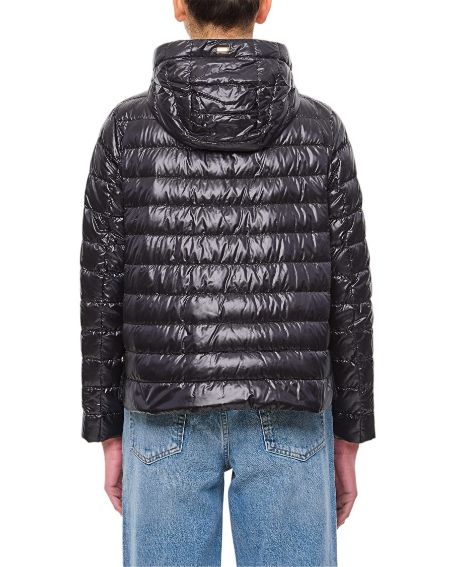 Herno Black Hooded Nylon Down Jacket