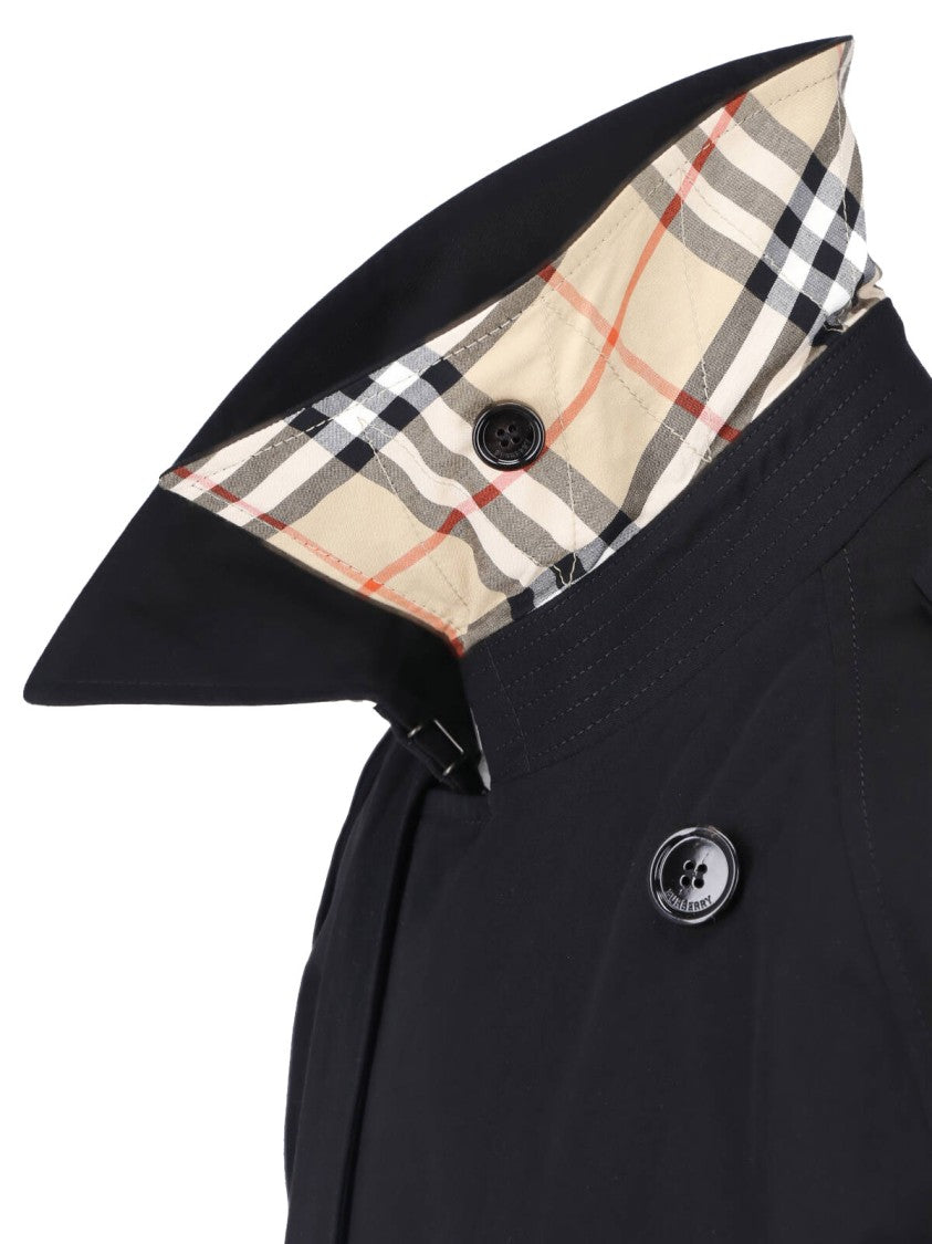 Burberry Cropped Double-Breasted Jacket With Distinctive Check Lining