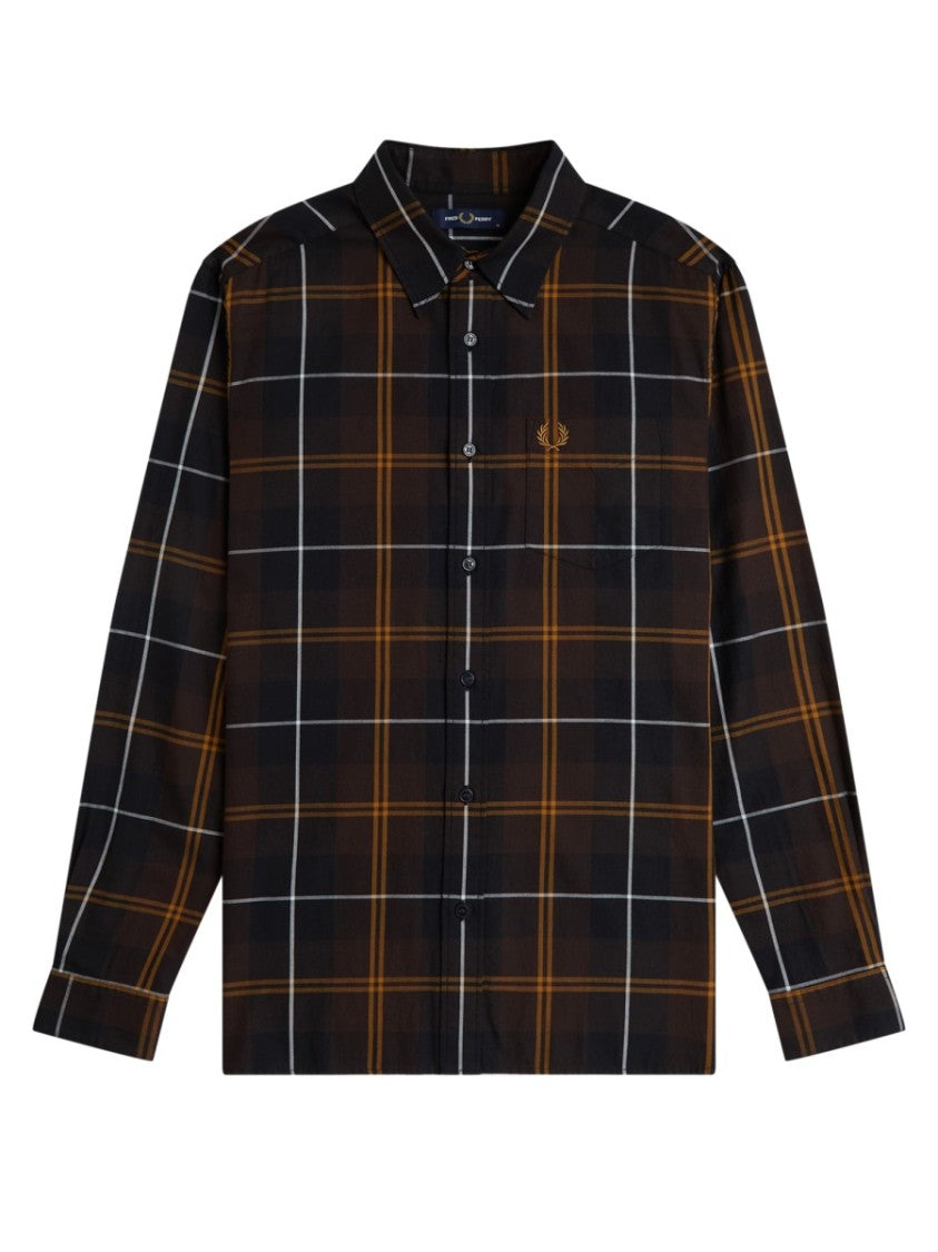 Fred Perry Camicia In Cotone Plaid Long-Sleeve Casual Shirt