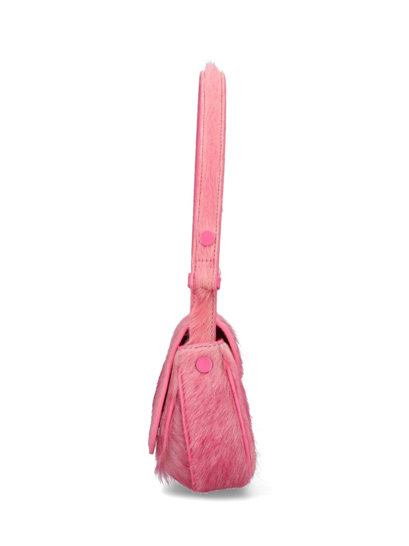 Diesel Sustainable Pink Leather Play Clutch With Adjustable Handle