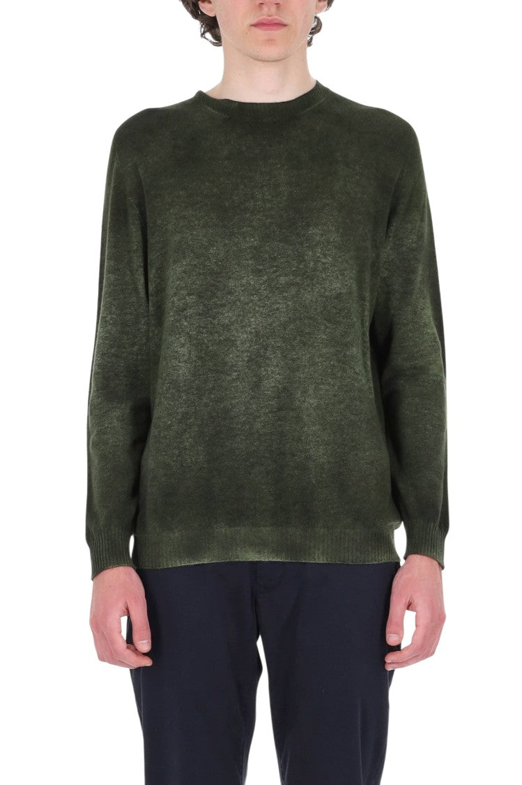 Avant Toi Blue Reversible Cashmere Crewneck Sweater