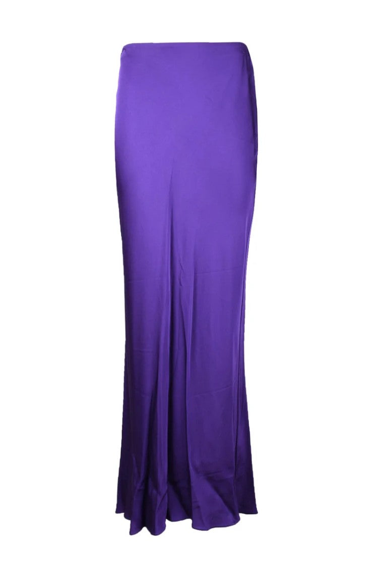 Patrizia Pepe Long Viscose Skirt - Purple