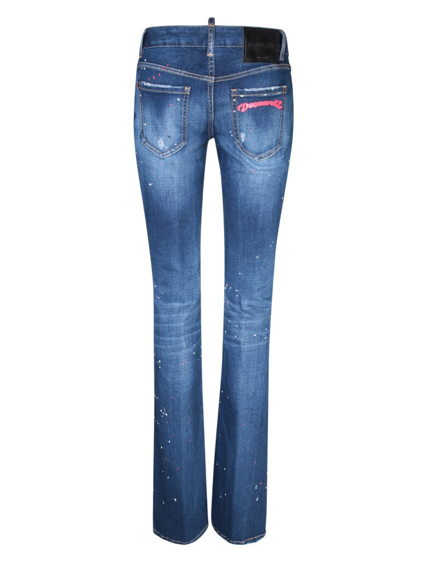 Dsquared2 Mid-Rise Blue Denim Jeans
