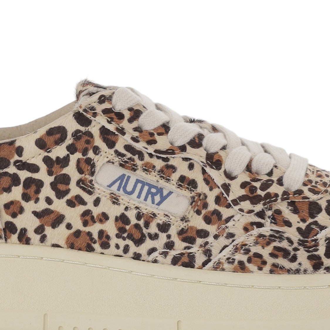 Autry Leopard Print Pony Skin Low Sneakers With Contrast Heel Tab