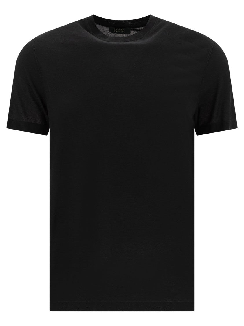 Zanone Classic Black Crew Neck T-Shirt