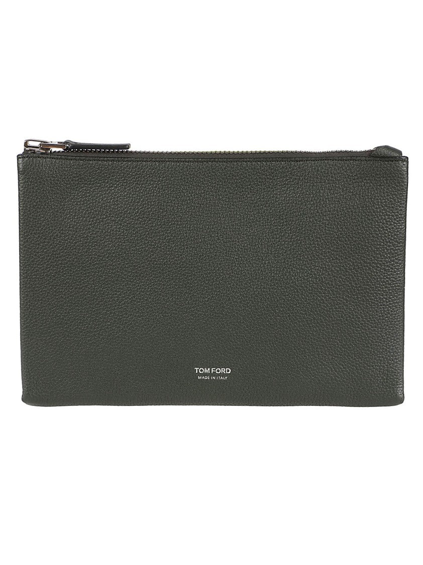 Tom Ford Minimal Line Slim Calf Leather Wrist-Strap Pochette