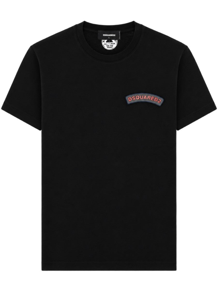 Dsquared2 Short-Sleeve Curved Logo Patch Cotton T-Shirt