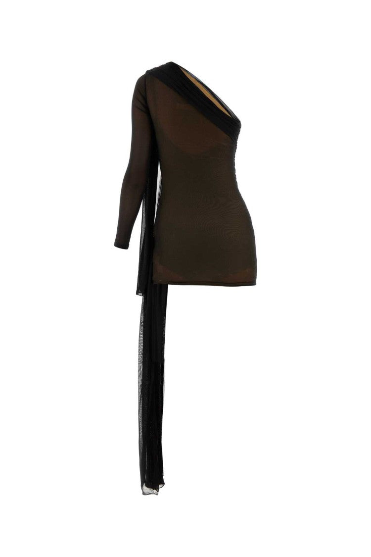 Dion Lee Black Viscose Blend One-Shoulder Dress