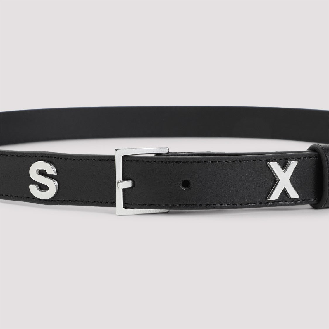 Martine Rose Leather Belt With Bold Metallic Detail