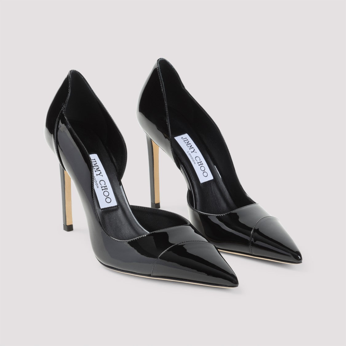 Jimmy Choo Black Patent Leather Brigitte 100 Pumps