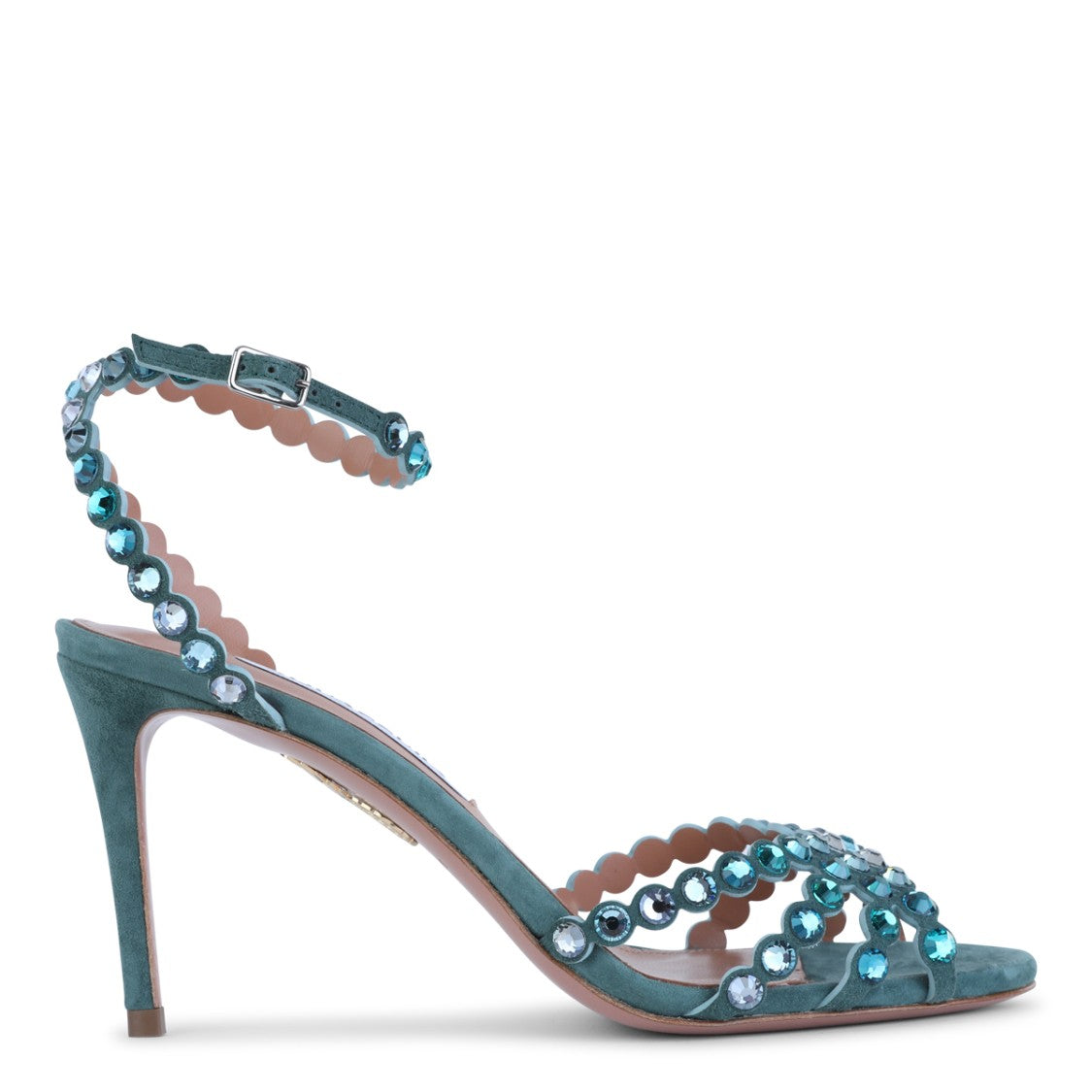 Aquazzura Turquoise Leather Tequila Sandals 85