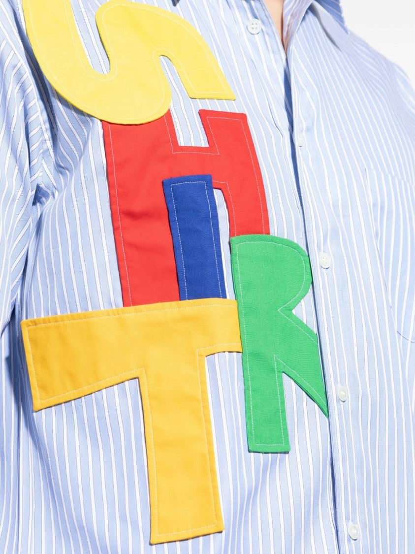 Comme Des Garçons Long-Sleeve Button-Up Shirt With Appliqué Detail