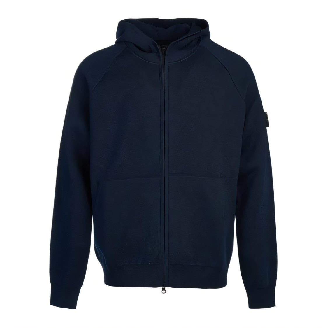Stone Island Hooded Black Sweatshirt With Zipper