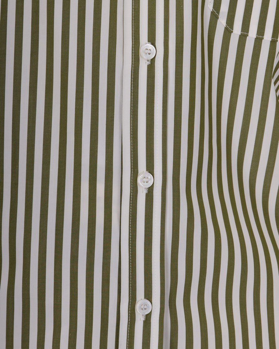 Max Mara Pistachio Panetto Striped Cotton Boxy Shirt