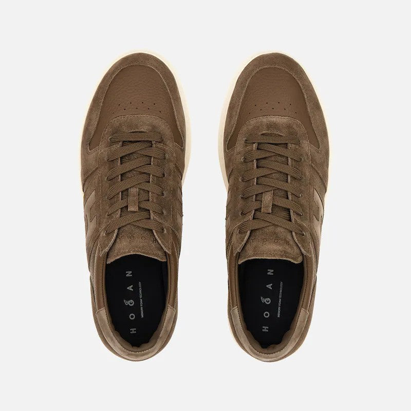 Hogan Light Brown Calfskin Low-Top Sneakers