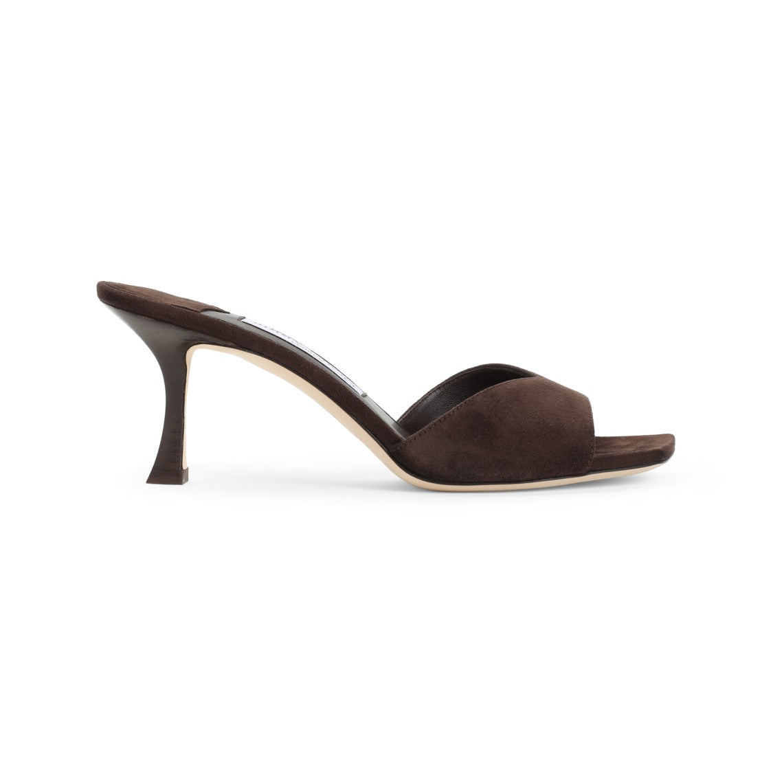Jimmy Choo Chocolate Brown Suede Leather Skye 70 Mules