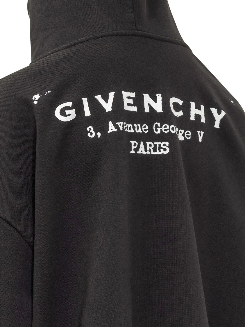 Givenchy Relaxed Fit Black Cotton Graphic Hoodie