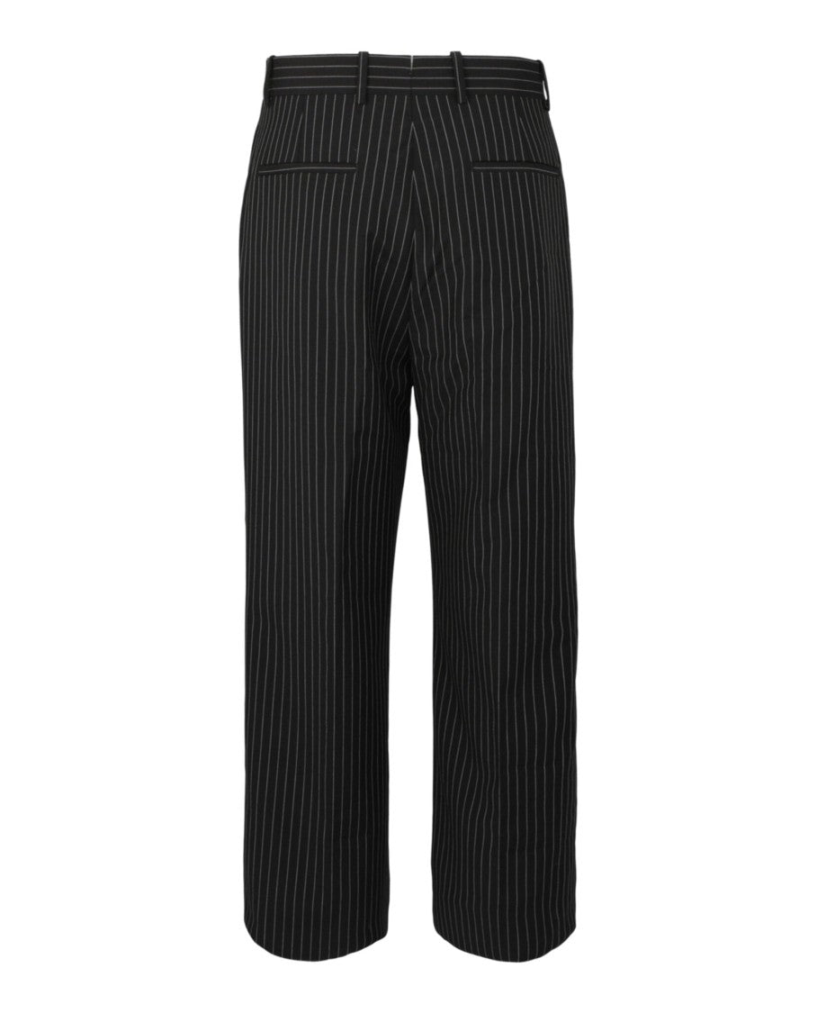 Ferragamo Pinstripe Trousers With Mid Rise And Tailored Fit