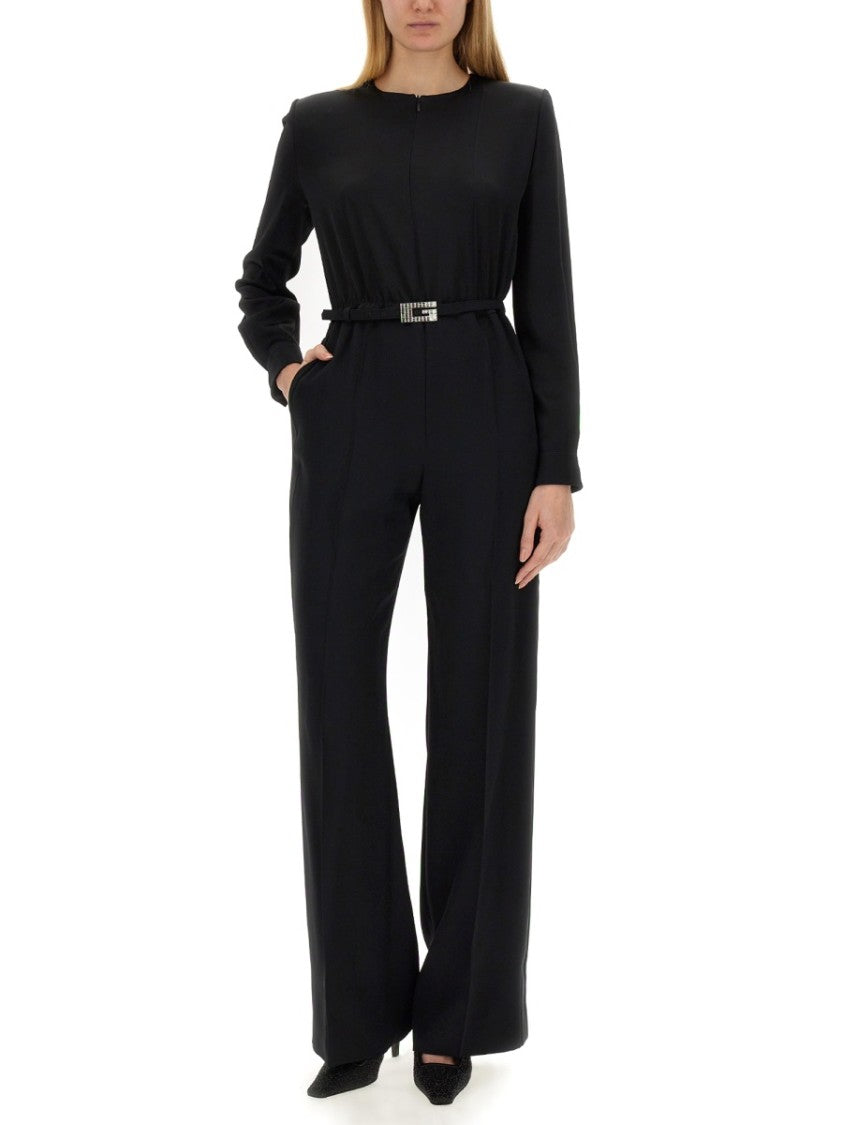 Gucci Viscose Jumpsuit With Belted Waist And Refined Silhouette