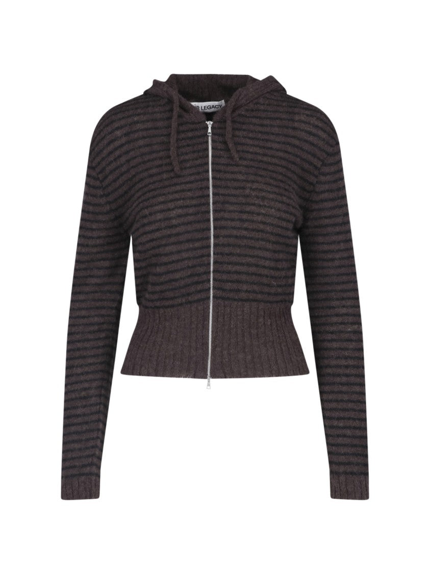 Our Legacy Hooded Zip-Up Ribbed Texture Sweater
