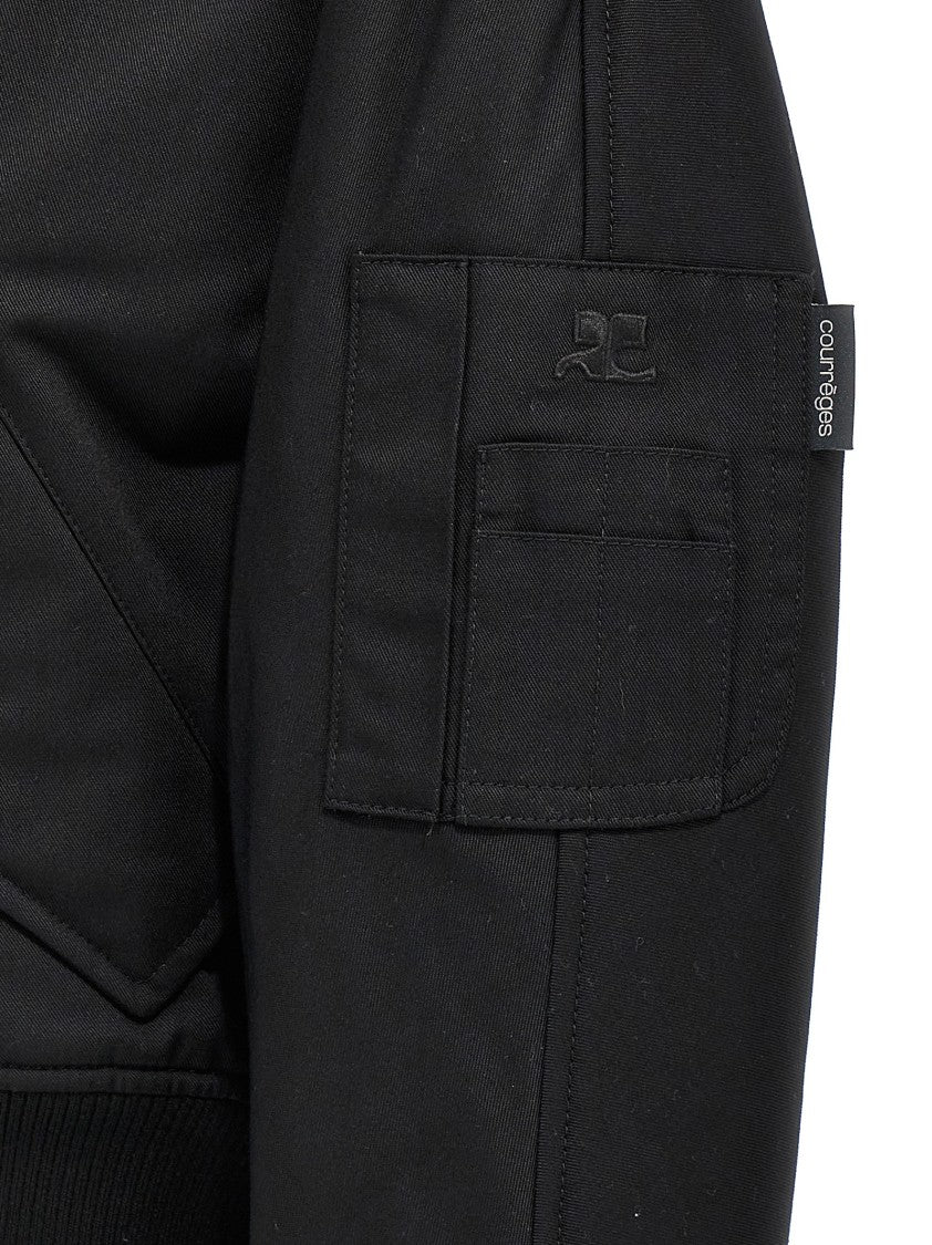 Courrèges Cropped Scuba Bomber Jacket