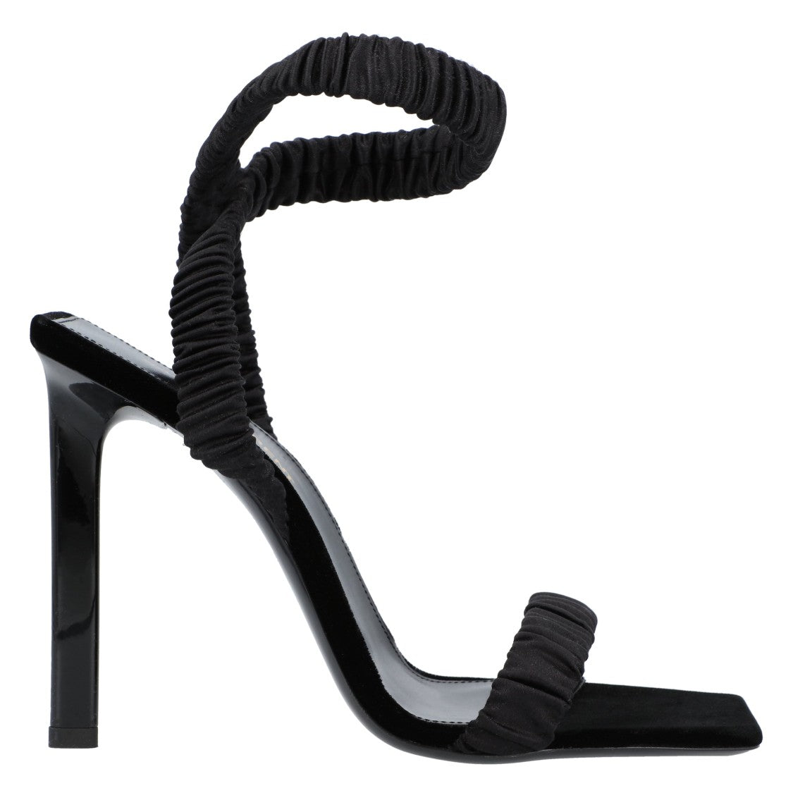 Saint Laurent Pam Sandals In Satin Crepe Black