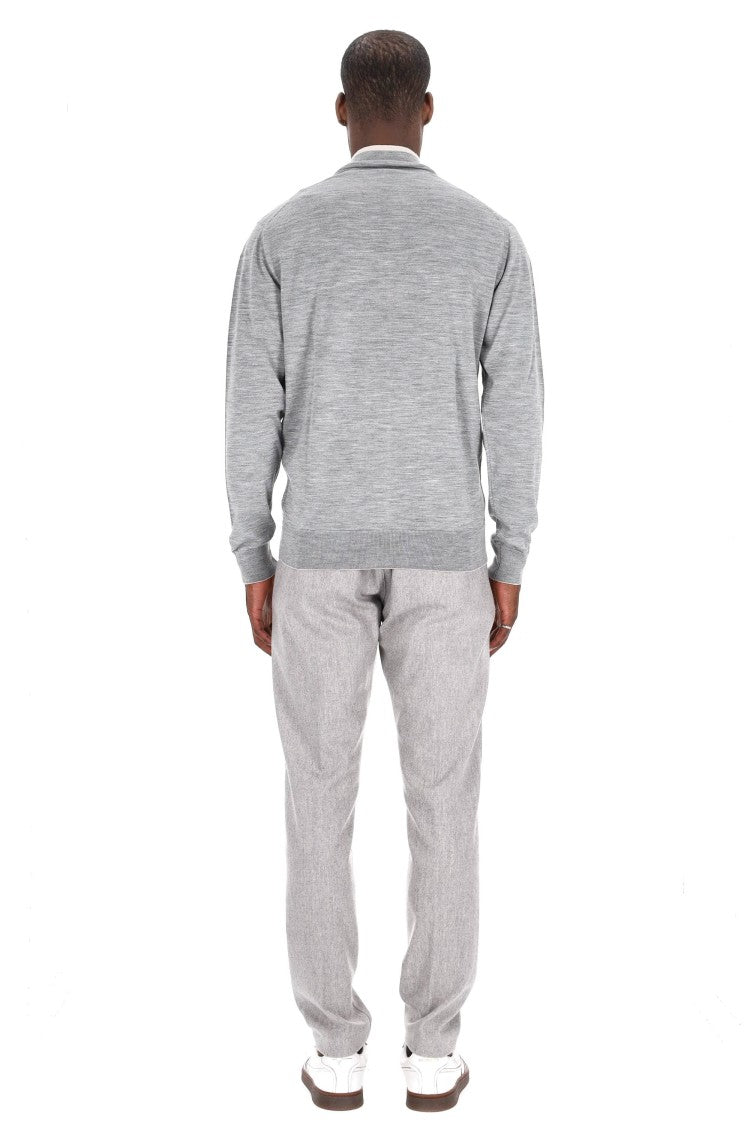Eleventy Wool-Silk Full-Zip Sweater