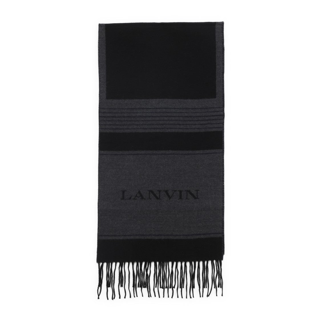 Lanvin Textured Black Virgin Wool Scarf