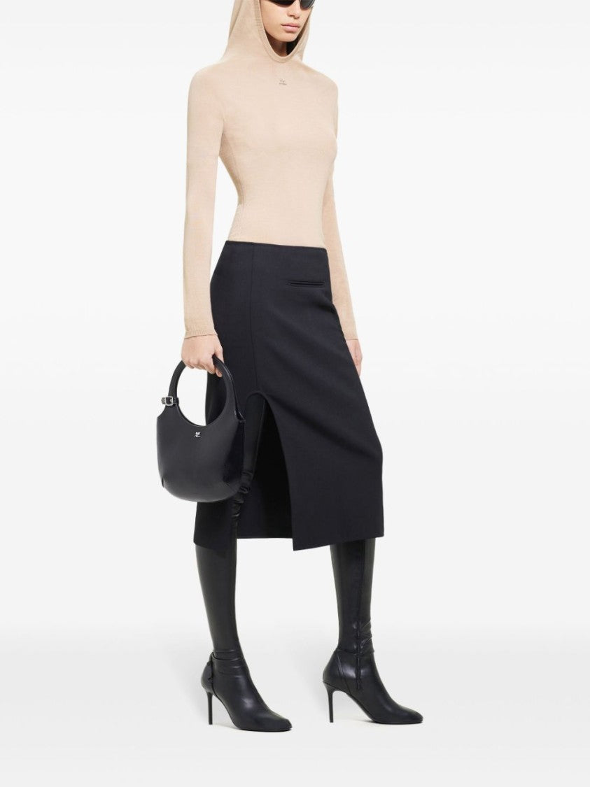 Courrèges Calf Leather Bag With Silver-Tone Logo