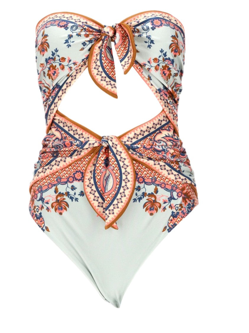 Zimmermann Aster Strapless Cut-Out One-Piece Swimsuit