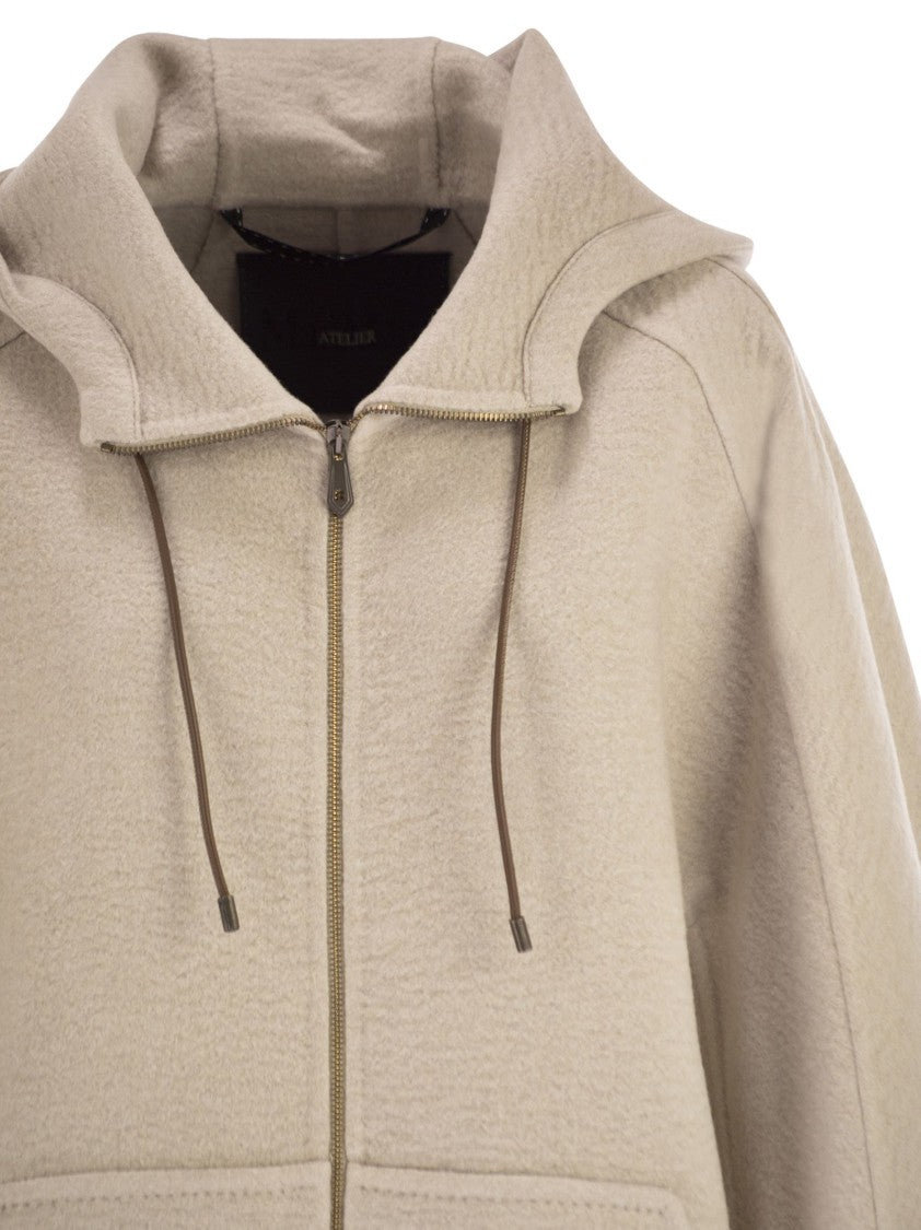 Max Mara Gradi - Double-Layered Pure Cashmere Sweatshirt Coat
