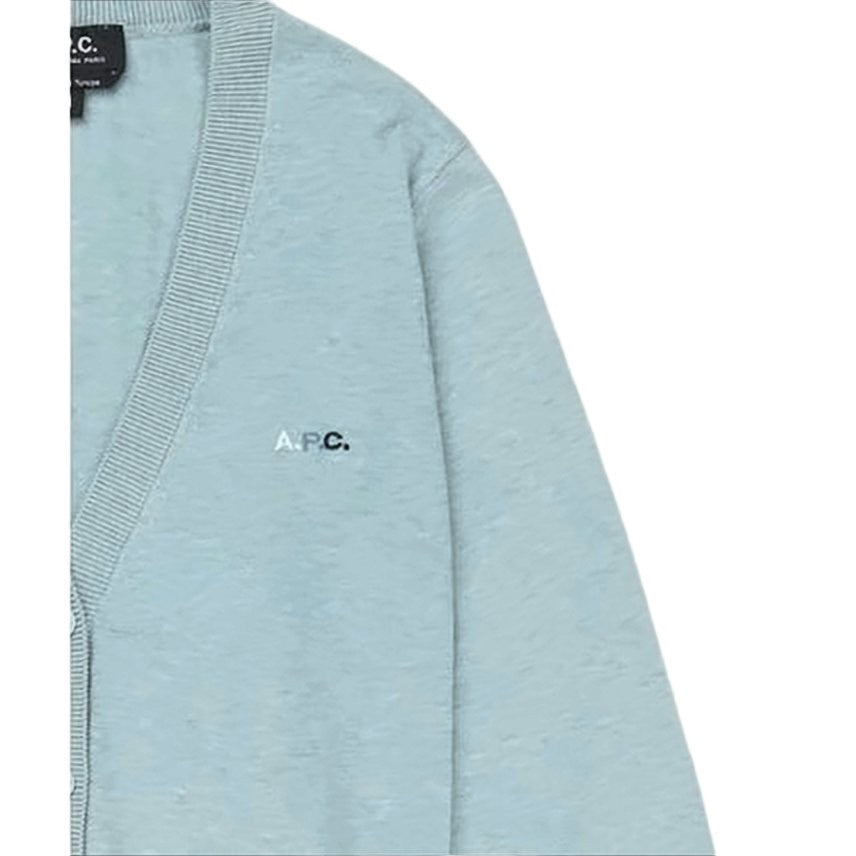A.P.C. Light Blue Knit Cardigan With V-Neckline