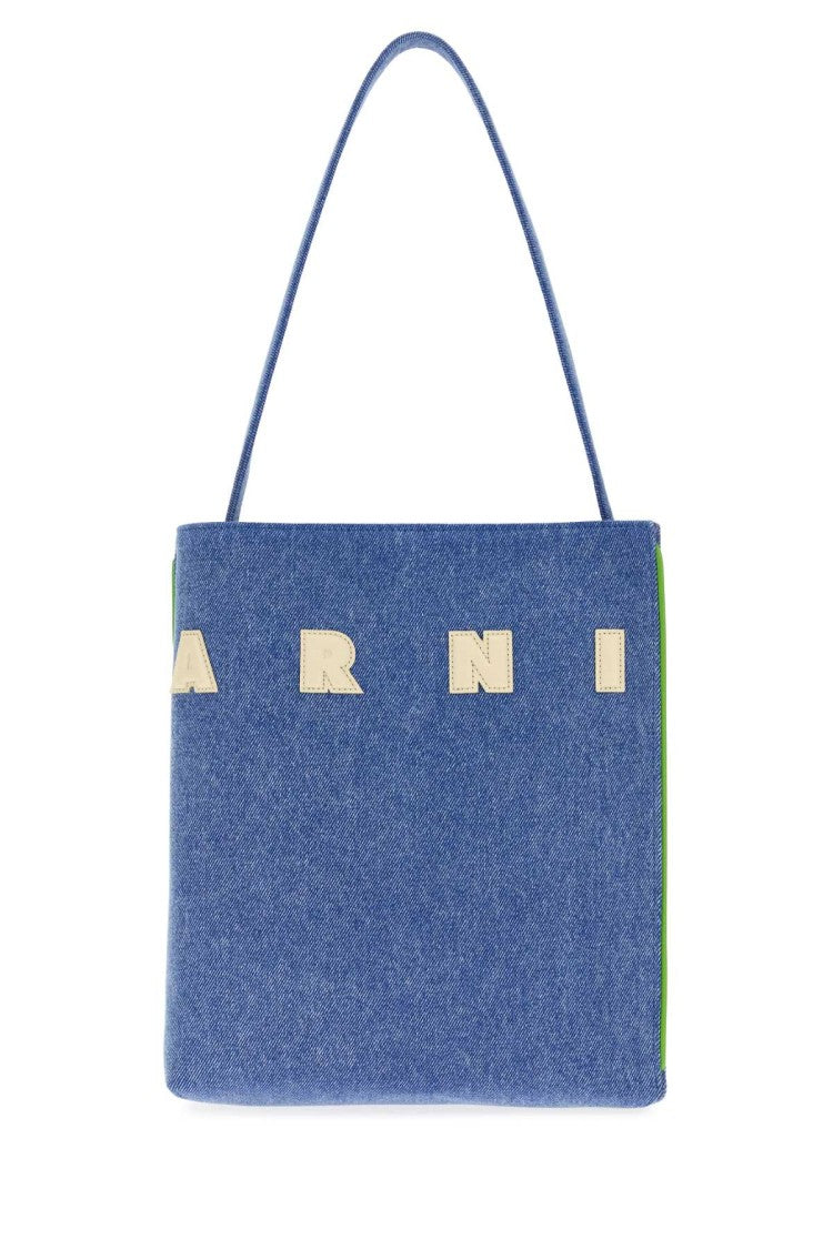 Marni Denim Small Museo Shoulder Bag