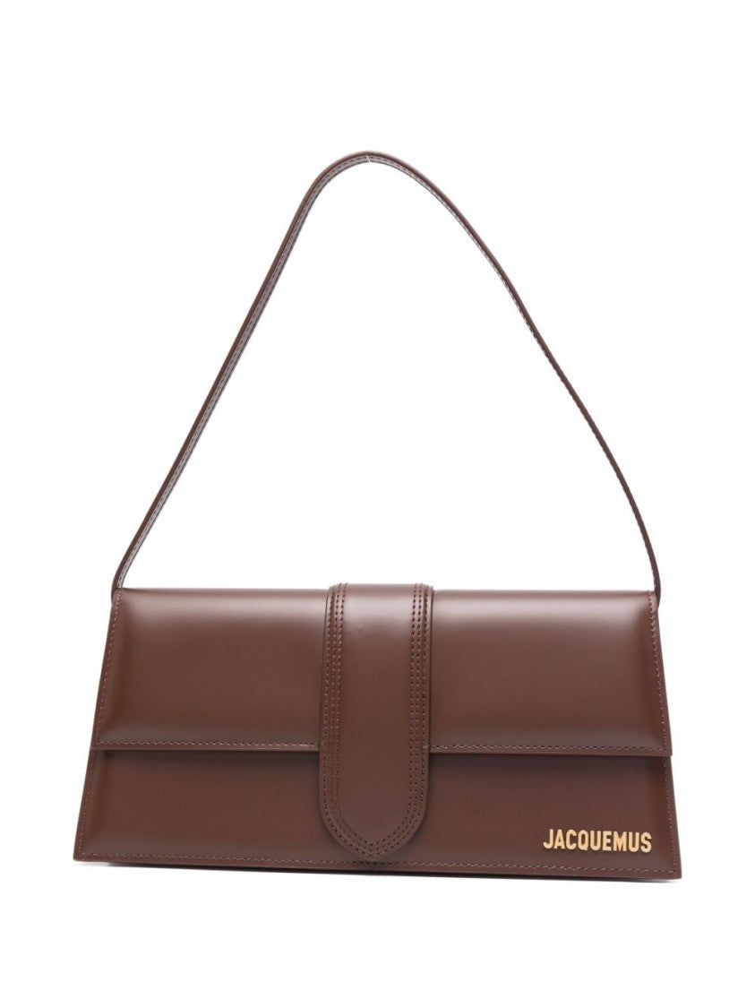 Jacquemus Chocolate Brown Gold Logo Buckle Bag
