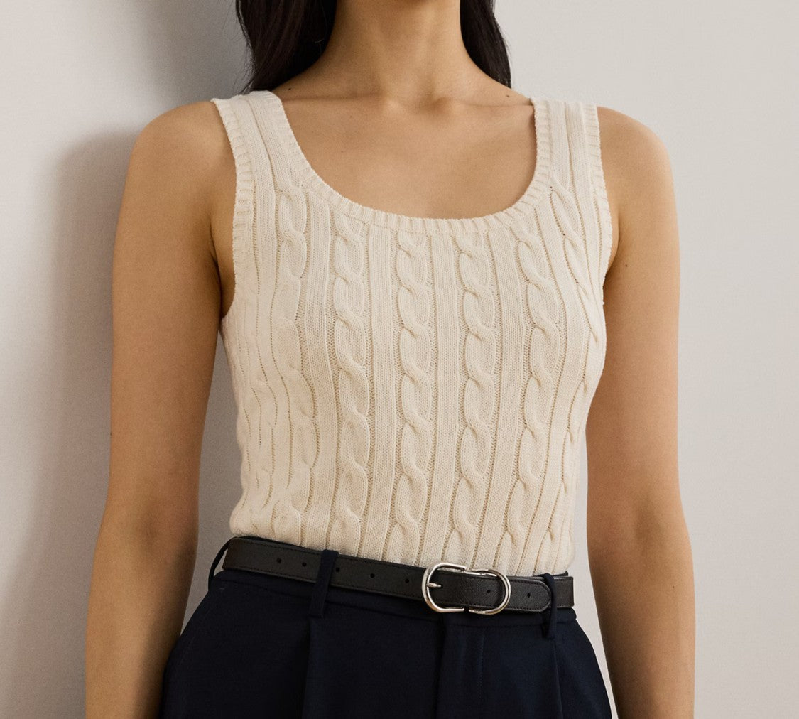 Lauren Ralph Lauren Timeless Natural Gassed Cotton Sleeveless Pullover